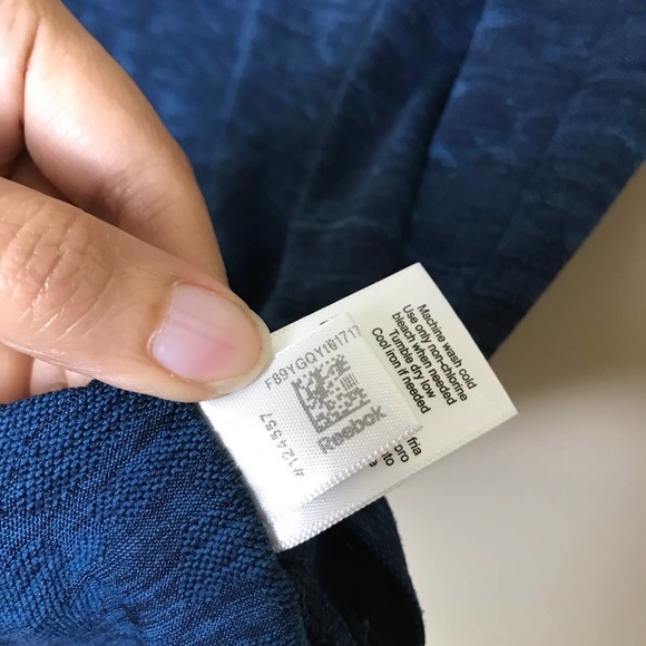 Reebok Short Sleeves‎ Textured Active Tee Blue Size Large - Picture 7 of 9